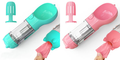 Pet Water Bottle Feeder Bowl Garbage Bag Storage Pets Gym From House Blue pink pcs 300ml