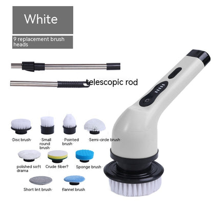 Dual-purpose Brush Handheld Strong Cleaning Gadget House DealSniper.net White 9 Head English Manual