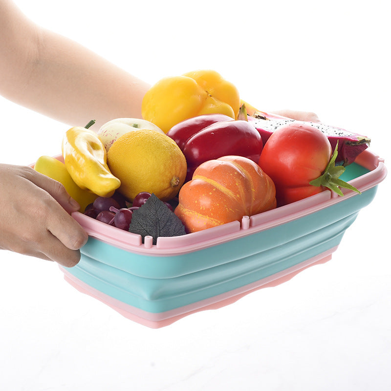 Anti-Overflow Groove Kitchen Chopping Board 9 In 1 Foldable Drainage Basket Kitchen DealSniper.net