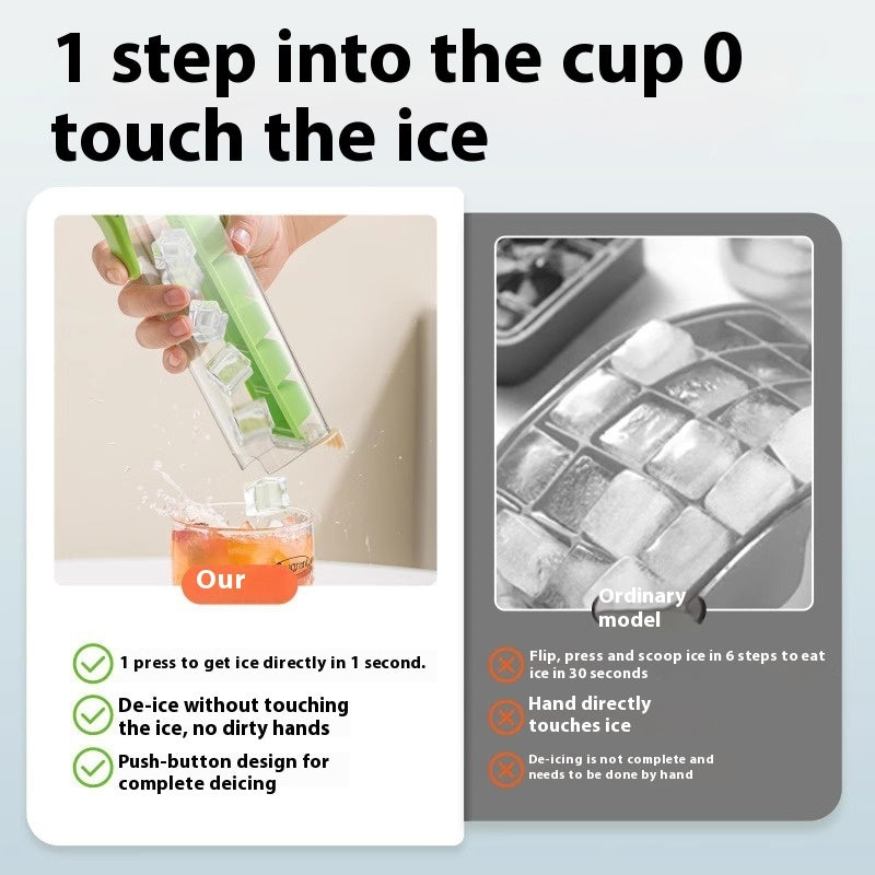 Ice Cube Mold Household Ice Maker Food Grade Press Ice Tray Kitchen dealsniper-net