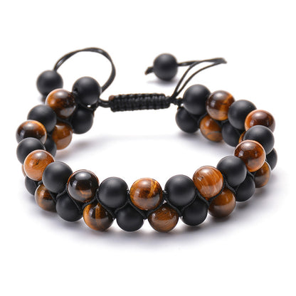 Tiger Eye Couple Bracelets Matte Black Agate Beads Bracelet Jewelry dealsniper-net C