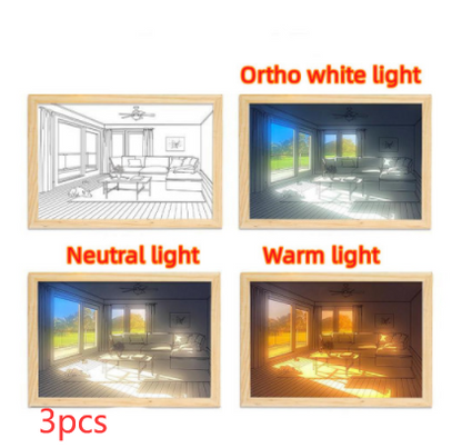 Illuminated Picture LED Decorative Light Painting Modern Night Light