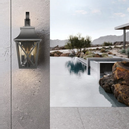 Black Outdoor Wall Light 2 Lights Large Outdoor Modern Wall Light