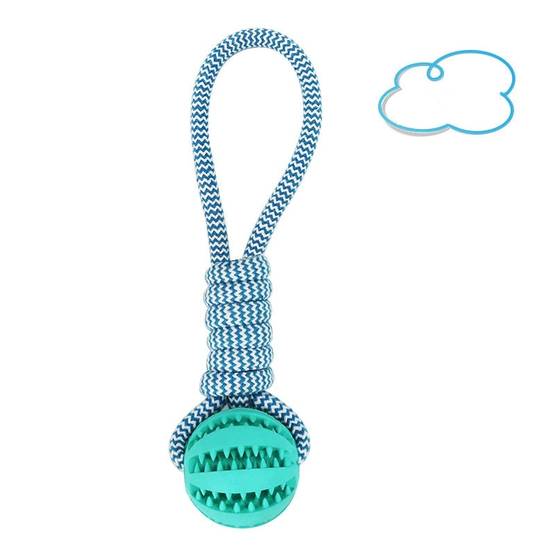 Dog Toys Balls Interactive Treat Rope Rubber Leaking Balls Pets DealSniper.net Blue