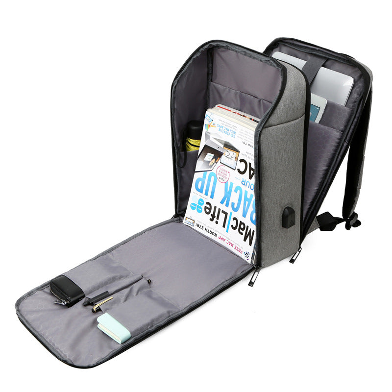 Men On Business Computer Backpack USB Reflective Strip Men DealSniper.net