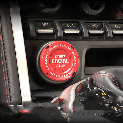 One-key Start Button Ignition Protective Cover Vehicle DealSniper.net Spray Paint RedEnglish