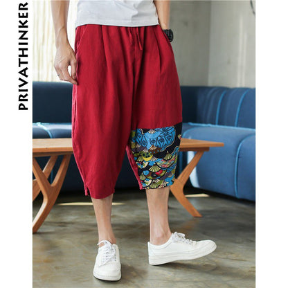 Sinicism Shop Mens Cotton Linen Harem Pants Male