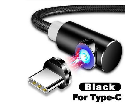 Nylon Braided Magnetic Mobile Phone Charging Cable Gadgets dealsniper-net Black type c 1 m