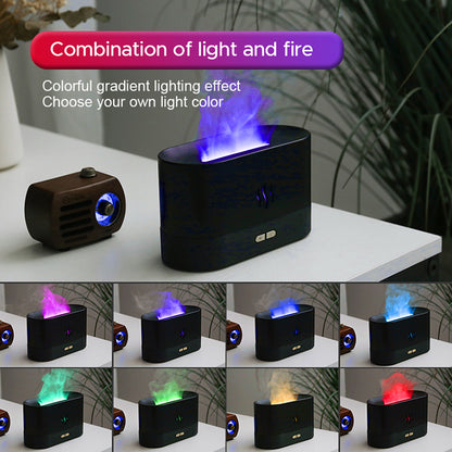 USB Ultrasonic Flame Humidifier Led RGB Colorful Diffuser Home dealsniper-net