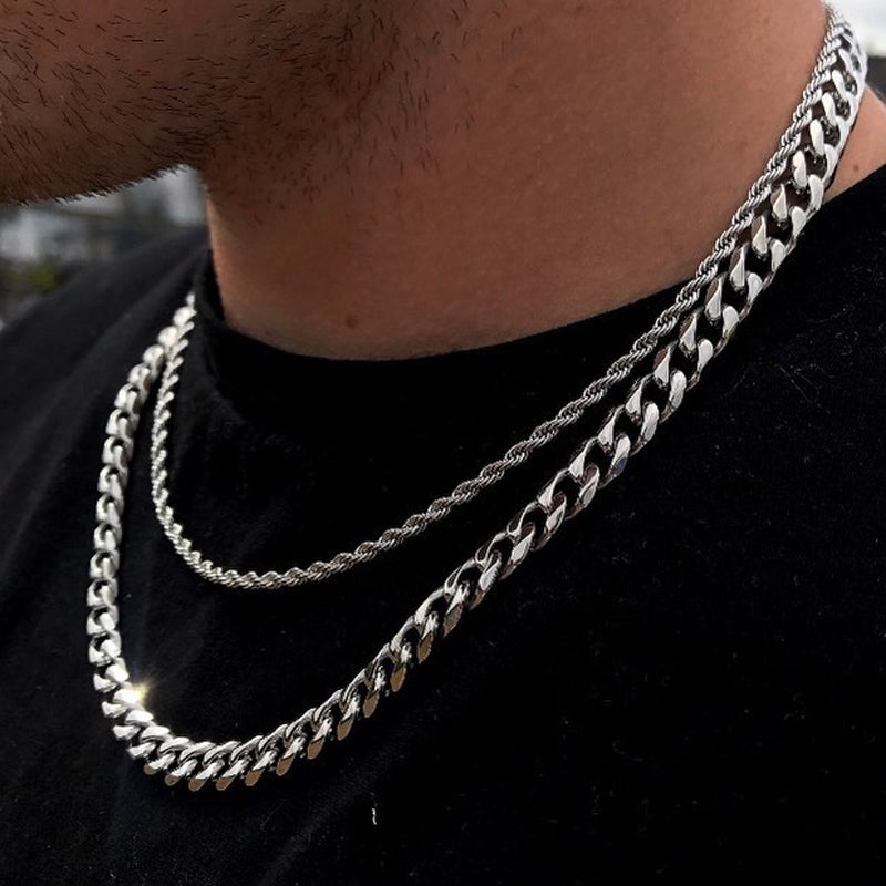 Temperament Fashion Cube Rope Chain Men Necklace Jewelry Gym From House