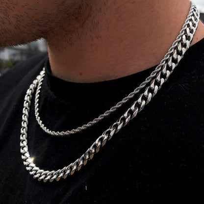 Temperament Fashion Cube Rope Chain Men Necklace Jewelry Gym From House