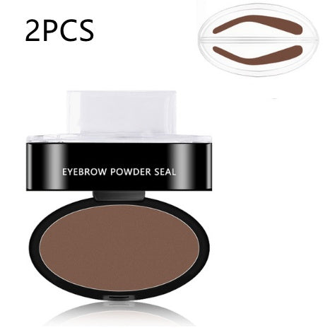 Eyebrow Powder Stamp Tint Stencil Kit Cosmetics Beauty dealsniper-net Brown Arch Shape Stamp 2PCS