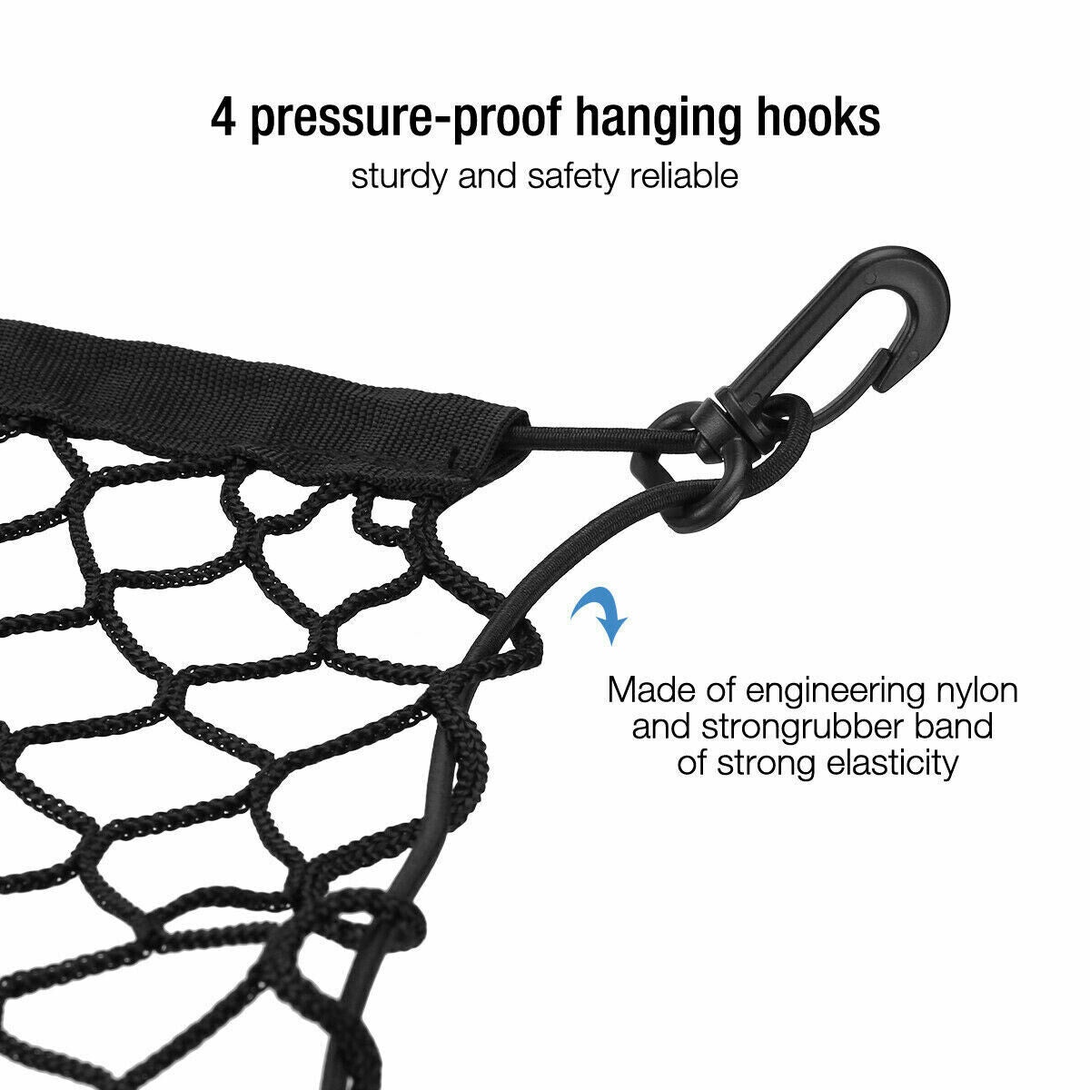 Trunk CARGO NET Car Nylon Elastic Mesh Organizer Truck SUV Universal 4 Hook Rear Vehicle dealsniper-net