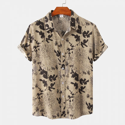 Cross-Border Men's Floral Short-Sleeved Shirts Young Men's Men DealSniper.net 5 2XL