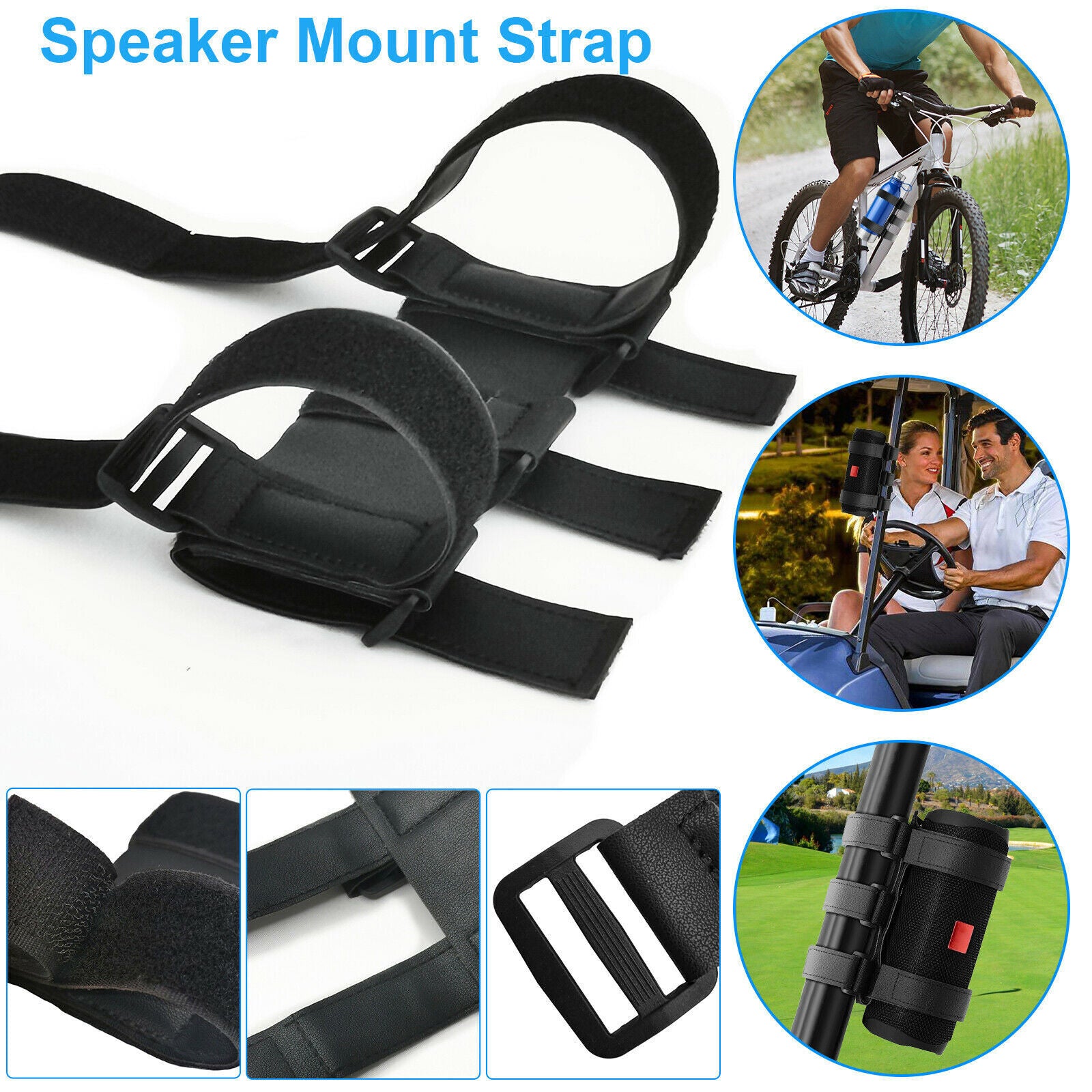 Bicycle Portable Bluetooth Speaker Mount For Golf Cart Bike Strap Accessories Outdoor dealsniper-net