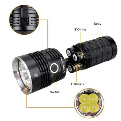 Strong Light Flashlight 18650C Port Direct Charge Outdoor DealSniper.net