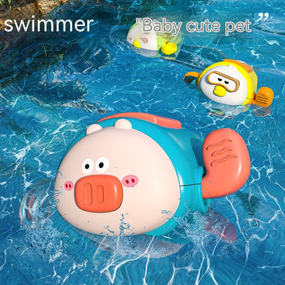 Children's Bath Toys Cartoon Clockwork Bath Water Toys Kids Gym From House
