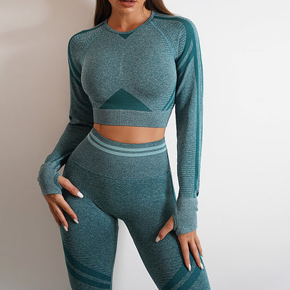 Seamless Yoga Pants Sports Gym Fitness Leggings Women Gym From House Dark Green Long Sleeve L