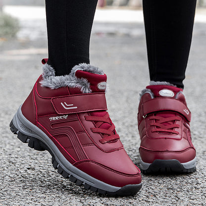 Winter Boots Women Men Warm Plush Velcro Snow Boots Climbing Hiking Shoes Women DealSniper.net