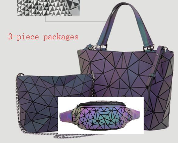 Luminous Makeup Bag Lattice Design Geometric Bag Women dealsniper-net U