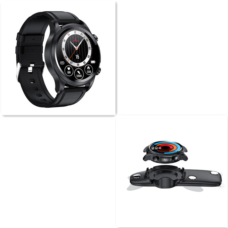 Oxygen ECG Temperature Blood Pressure Heart Rate Monitoring Laser Smart Watch Electronics DealSniper.net Black set E400