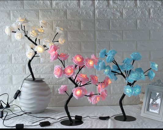 LED Tree Lamp Rose Small Tree Lamp Modeling Lamp Table Lamp Home Decor dealsniper-net
