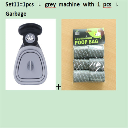 Dog Pet Travel Foldable Pooper Scooper With 1 Roll Pets Gym From House Set 11 GreyLXL