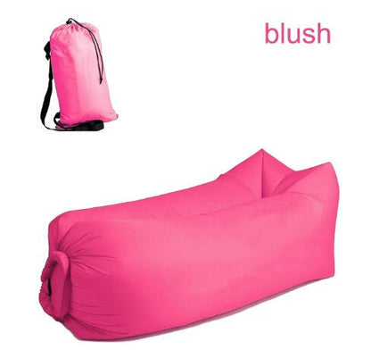 Outdoor Air Sofa Fast Inflatable Laybag Hangout Lounger Beach Air Bed Outdoor dealsniper-net Pink1