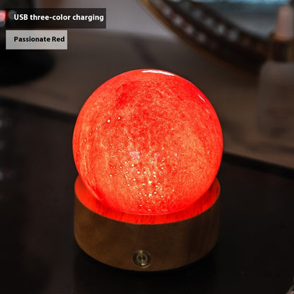 Crystal Glass Small Night Lamp Touch Ambience Light Home Decor Gym From House Gift Box Tricolor Love Red