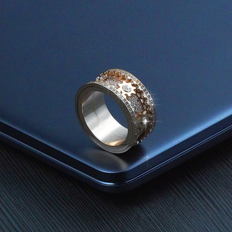 Inlaid stone inlaid with gypsophila diamond gear Jewelry Gym From House