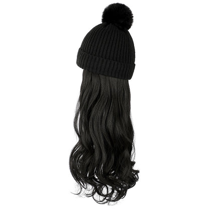 Autumn And Winter New Removable Fashion Woolen Hat Beauty Gym From House Black Natural Black