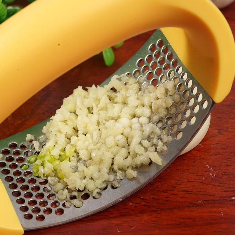 Stainless Steel Garlic Masher Garlic Press Manual Curve