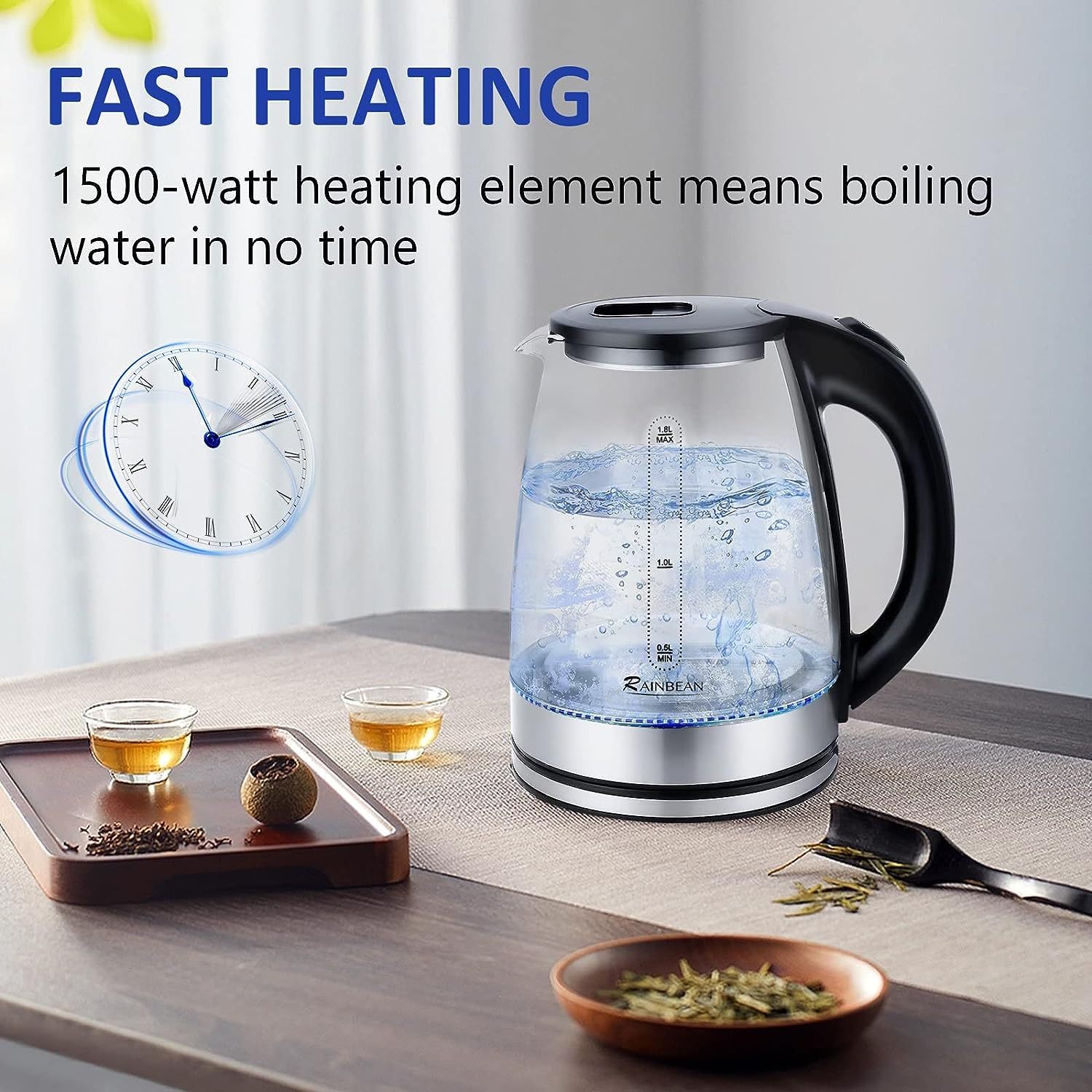 Electric Kettle Water Boiler 1.8L Electric Tea Kettle Kitchen dealsniper-net