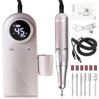 45000RPM Professional Nail Drills Kit With 6 Drill Bits Beauty dealsniper-net Pink