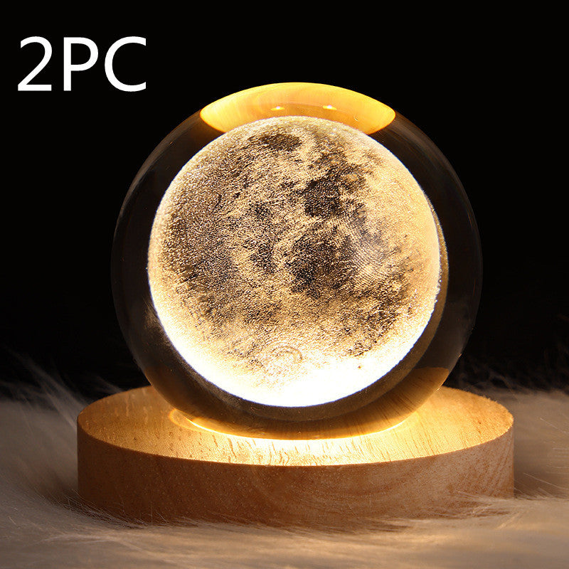Luminous Starry Sky And Planets Moon Moon Crystal Ball Holidays DealSniper.net