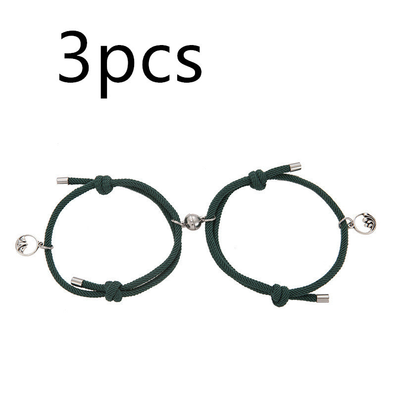 Alloy Eachother Couple Bracelet Jewelry dealsniper-net Green 3pcs