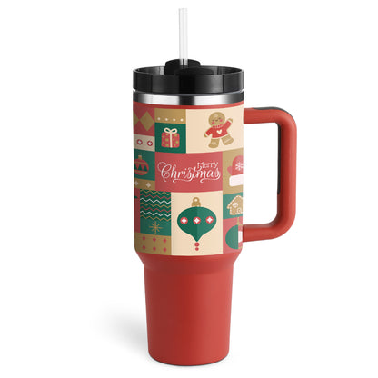 Valentines Day Gift Thermal Mug 40oz Straw Coffee Insulation Cup Holidays dealsniper-net Christmas Red 1200ML