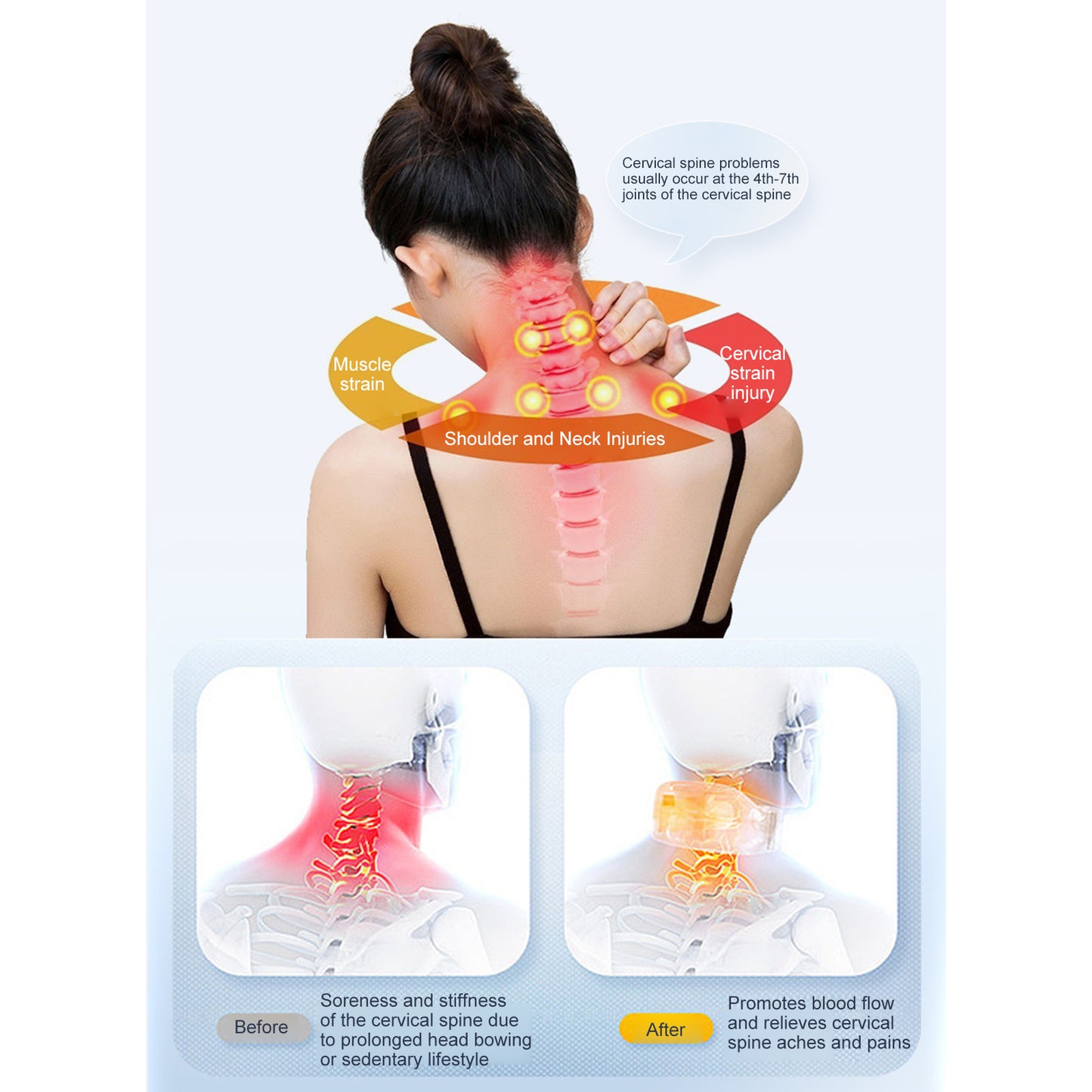 Home Fashion Smart Hot Compress Shoulder Neck Massager Health Gym From House