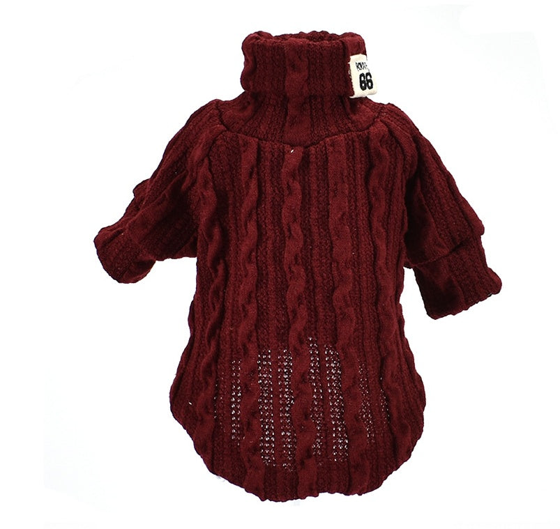 Dog Sweater Turtleneck Solid Color Dogs Clothes Warm Cotton Pets DealSniper.net