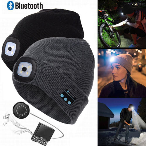 Bluetooth LED Hat Wireless Smart Headset Headphone Gadgets dealsniper-net