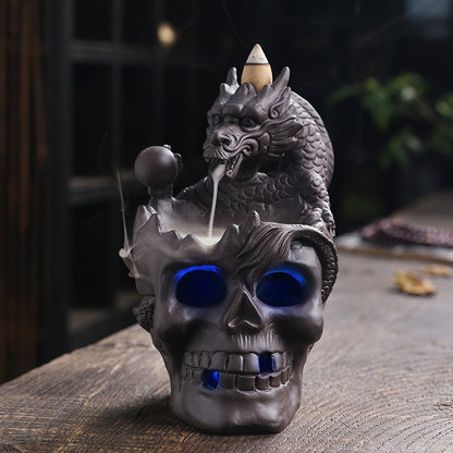 Skull Head Halloween Home Decoration Backflow Incense Burner Home Decor dealsniper-net