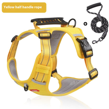 New Pet Chest Reflective Commuter Strap Pets Gym From House Yellow Plus Rope L
