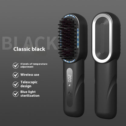 Negative Ion Straight Comb Blue Light Hair Care Beauty dealsniper-net Classic Black