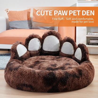 Thickened Warm Kennel For Pets With Bear Paw Shape House - Teddy Kennel With Removable Washable Cat Fluffy Dog Bed Mat For Deep Sleeping - Keeping Warm Pets dealsniper-net