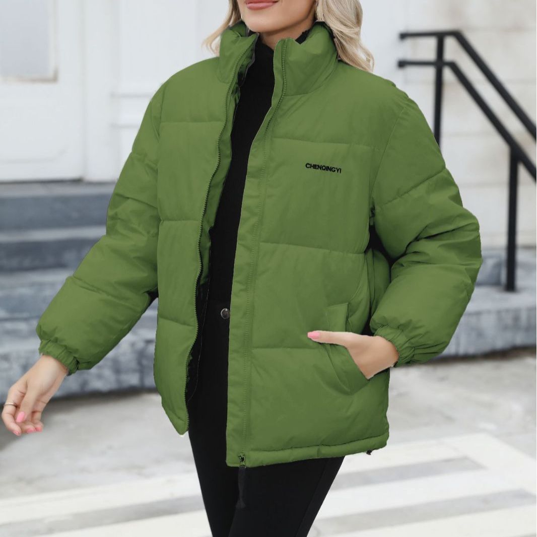 Winter Coat Women Casual Windproof Down Cotton Coat Women dealsniper-net Green L