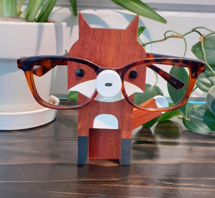 Animal Spectacle Frame Wooden Fox Glasses Storage Holder