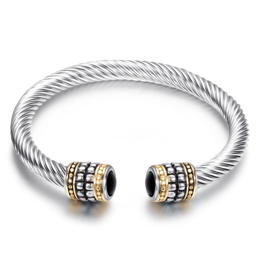 Two-tone vintage gold bracelet Jewelry dealsniper-net Black