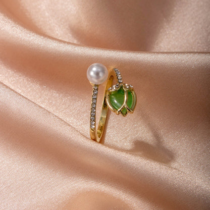 Tulip Bud Pearl Ring For Women, Fashion Niche Design Jewelry Gym From House Style 2 1