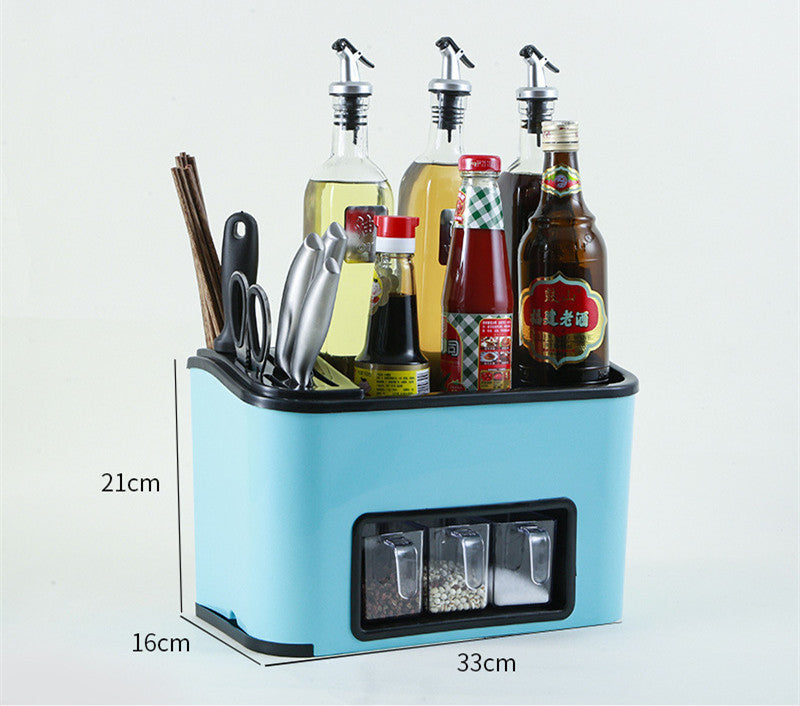 Kitchenware Rack Seasoning Storage Box Multifunctional Kitchen DealSniper.net Blue