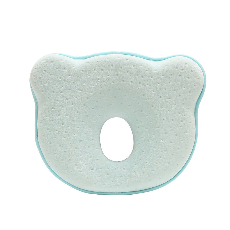 Newborn Infant Anti Roll Pillow Prevent Flat Head Neck Pillow Kids dealsniper-net Blue1